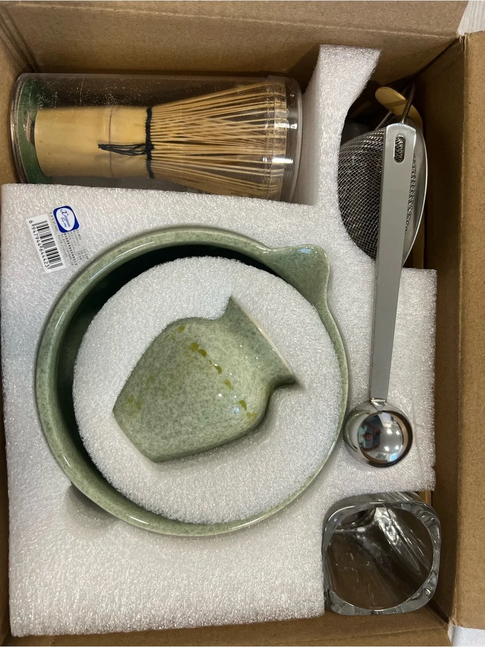 Ceramic Matcha Tea Set with Stainless Tools - Green